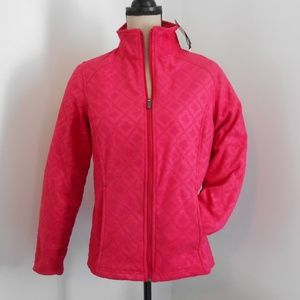 Lands End Embossed Fleece Jacket Sz Small